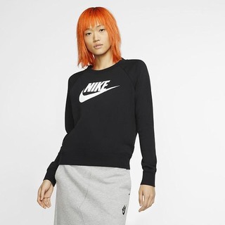 Hanorace Nike Sportswear Essential Fleece Crew Dama Negrii Albi | NJMF-26984